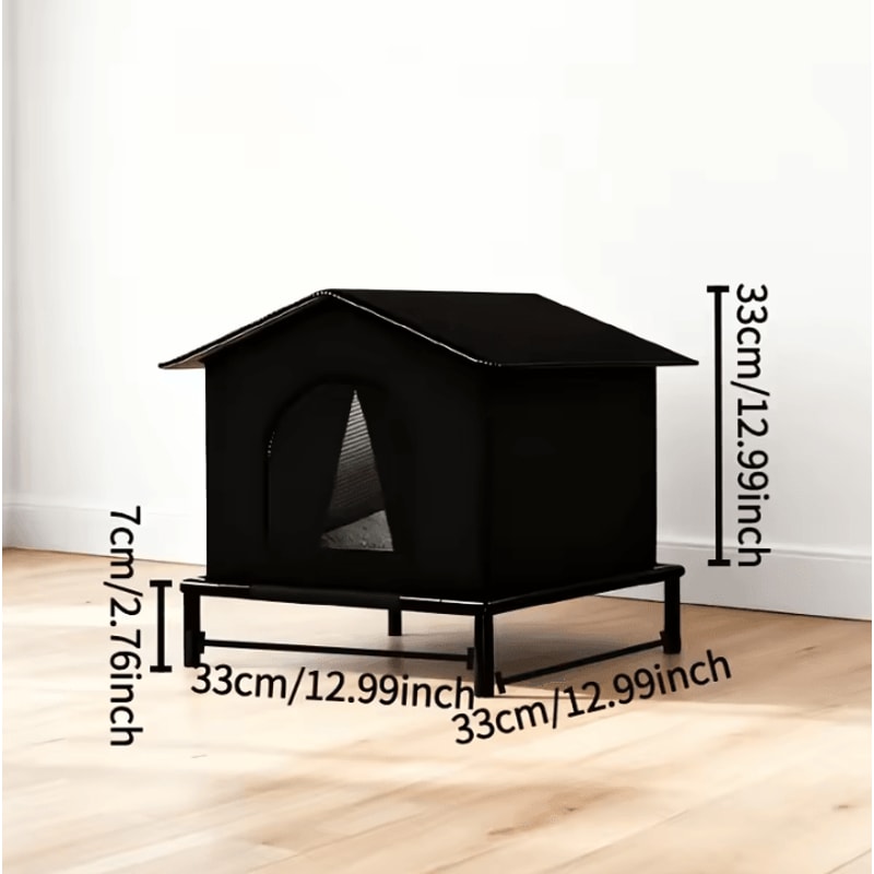 Insulated Outdoor Cat Shelter House With Cushion Winter Protection 4
