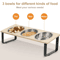 15 Tilted Elevated Cat Bowls With Stainless Steel Feeding Set 2