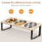15 Tilted Elevated Cat Bowls With Stainless Steel Feeding Set 2