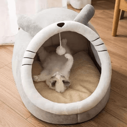 self-warming pet tent cave bed for cats & small dogs