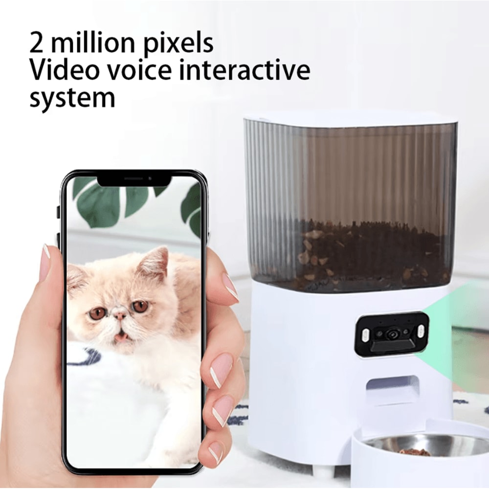 Smart 5L Automatic Cat Feeder With Camera Dual Bowls 0