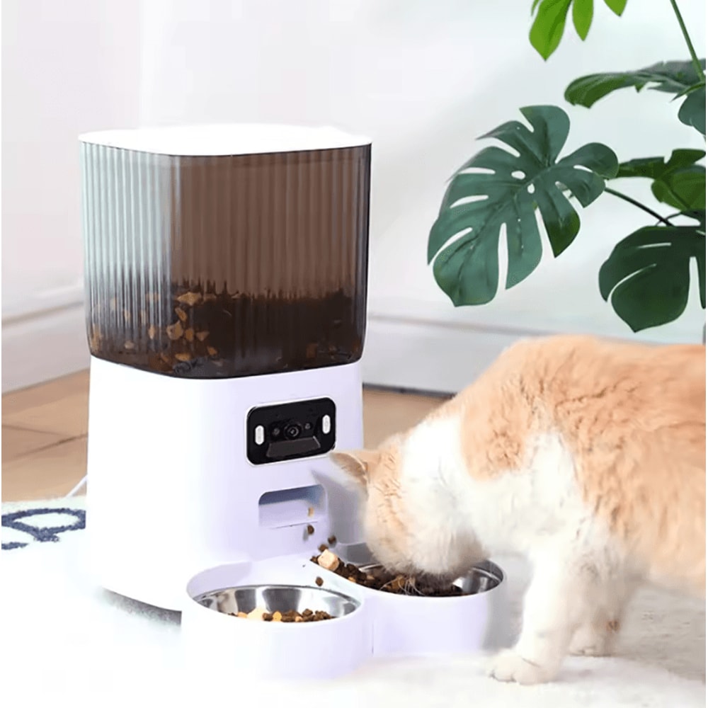 Smart 5L Automatic Cat Feeder With Camera Dual Bowls 1