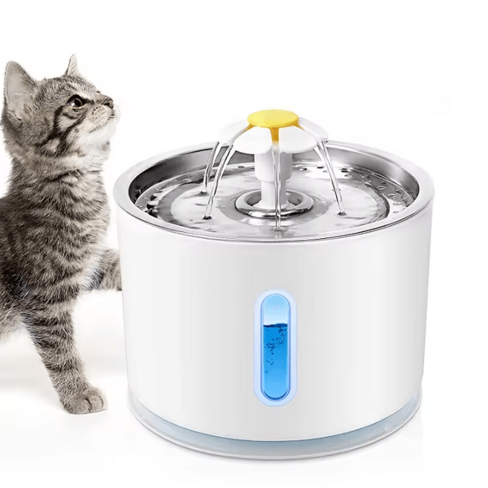 Stainless Steel Automatic Cat Water Fountain For Cats Dogs 0