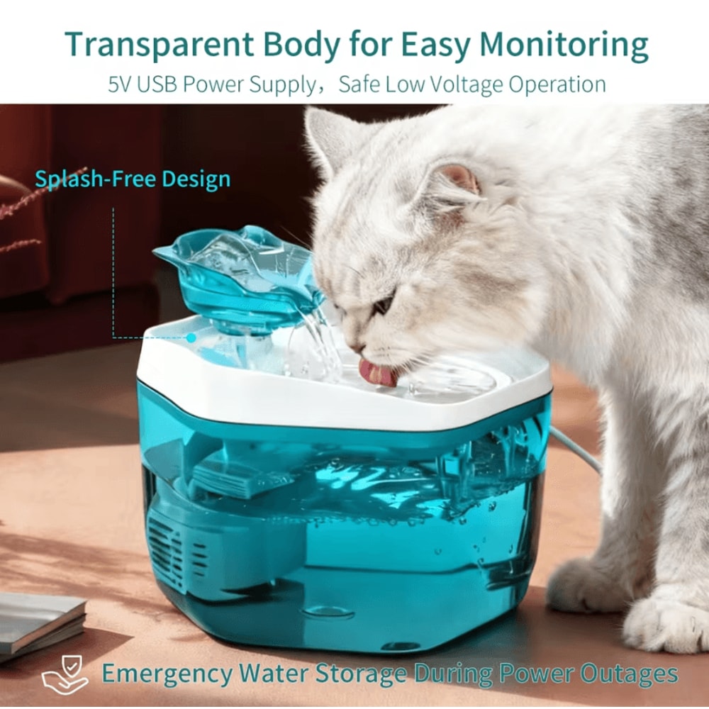 USB Automatic Cat Water Fountain 12L For Cats Small Dogs 0