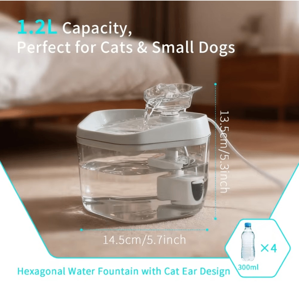 USB Automatic Cat Water Fountain 12L For Cats Small Dogs 2