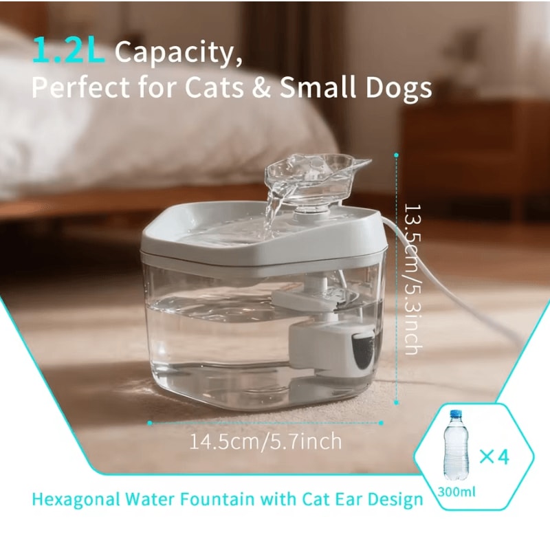 USB Automatic Cat Water Fountain 12L For Cats Small Dogs 2