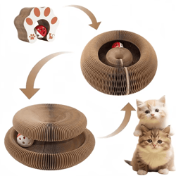 cozypaws foldable cat scratcher tunnel toy with catnip & bell