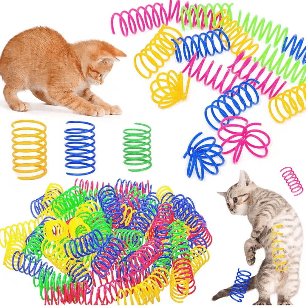BouncePaws Interactive Cat Spring Toys Set 0