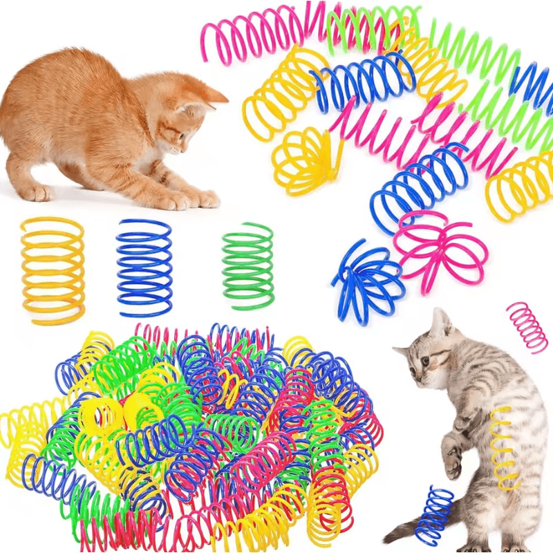BouncePaws Interactive Cat Spring Toys Set 0