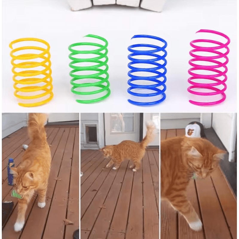 BouncePaws Interactive Cat Spring Toys Set 2