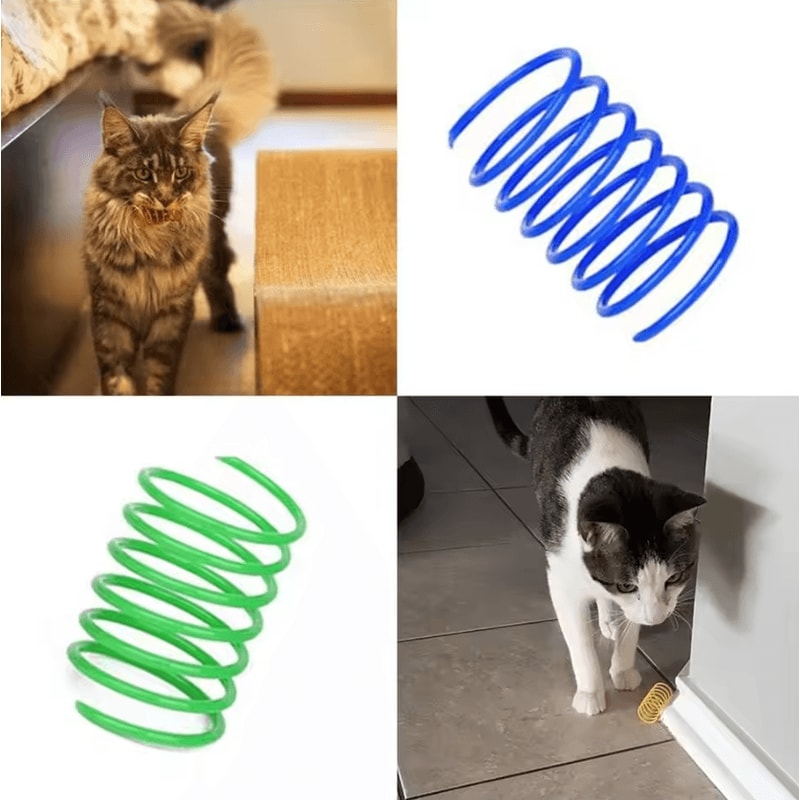 BouncePaws Interactive Cat Spring Toys Set 4