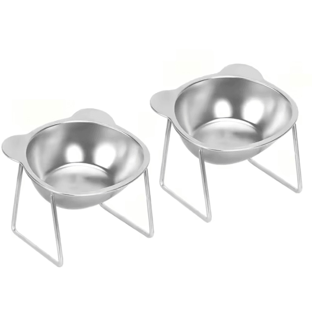 CozyTilt Elevated Stainless Steel Cat Bowl Set 3
