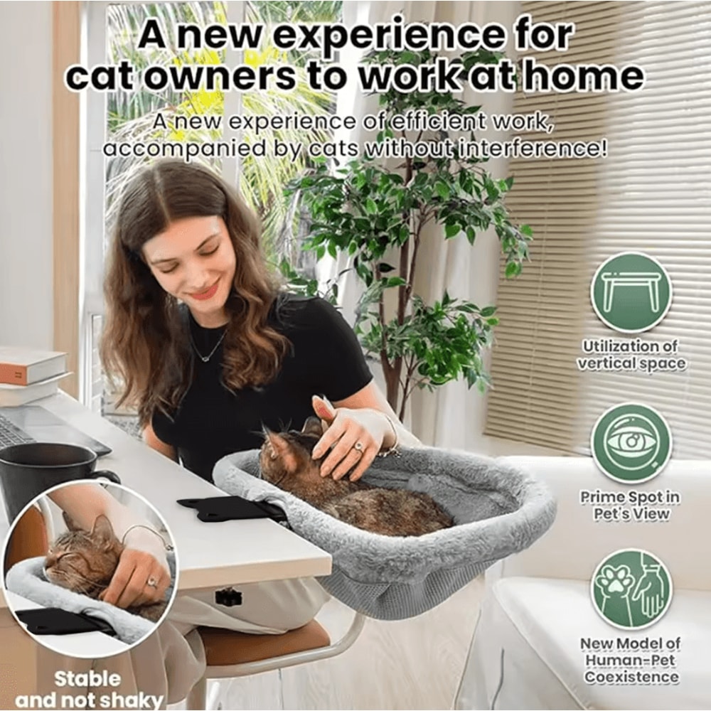 WorkNest Foldable Cat Desk Hammock Bed 2