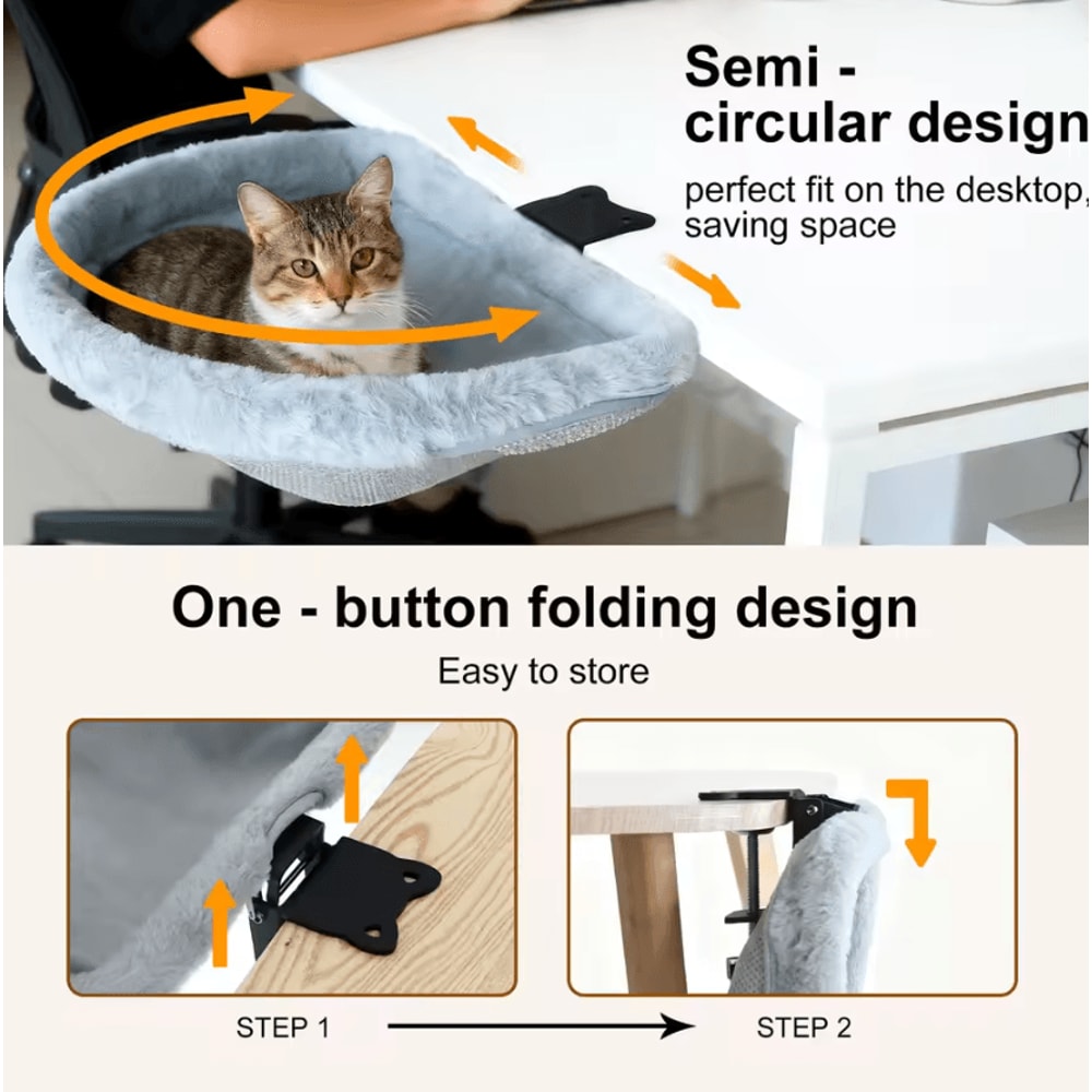 WorkNest Foldable Cat Desk Hammock Bed 3