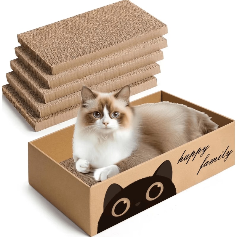 ScratchNest Cardboard Cat Scratcher Bed 0