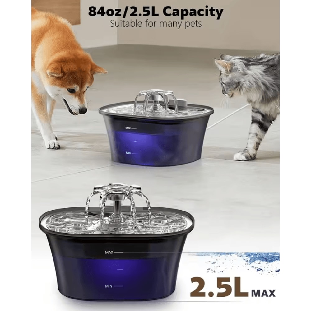 AquaFlow 25L Automatic Pet Water Fountain For Cats Dogs 0