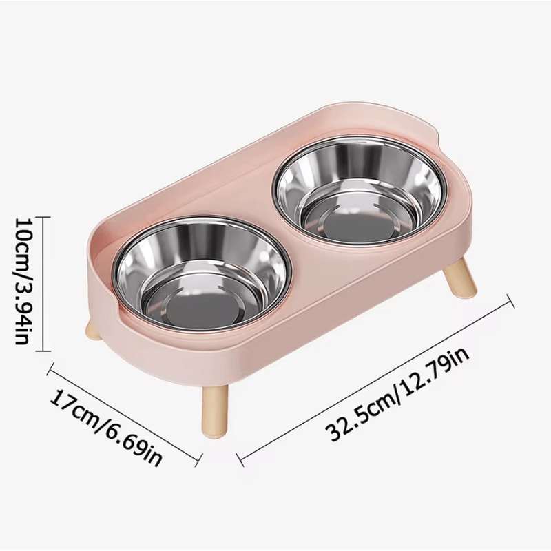 PureEase Double Ceramic Elevated Pet Bowl Set 1