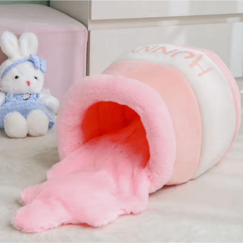 HoneyHaven SemiEnclosed Plush Cat Nest 4