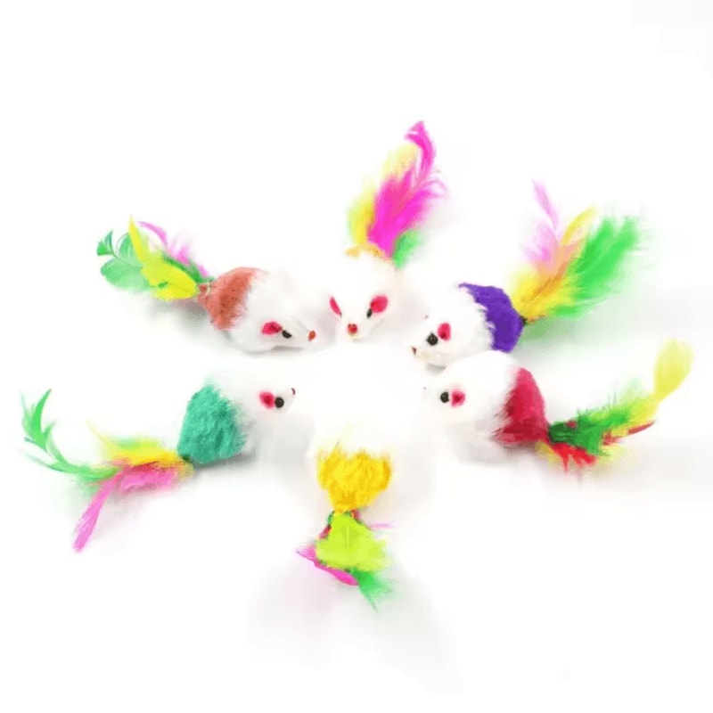 PlayPounce Feather Mouse Cat Toy Set 1