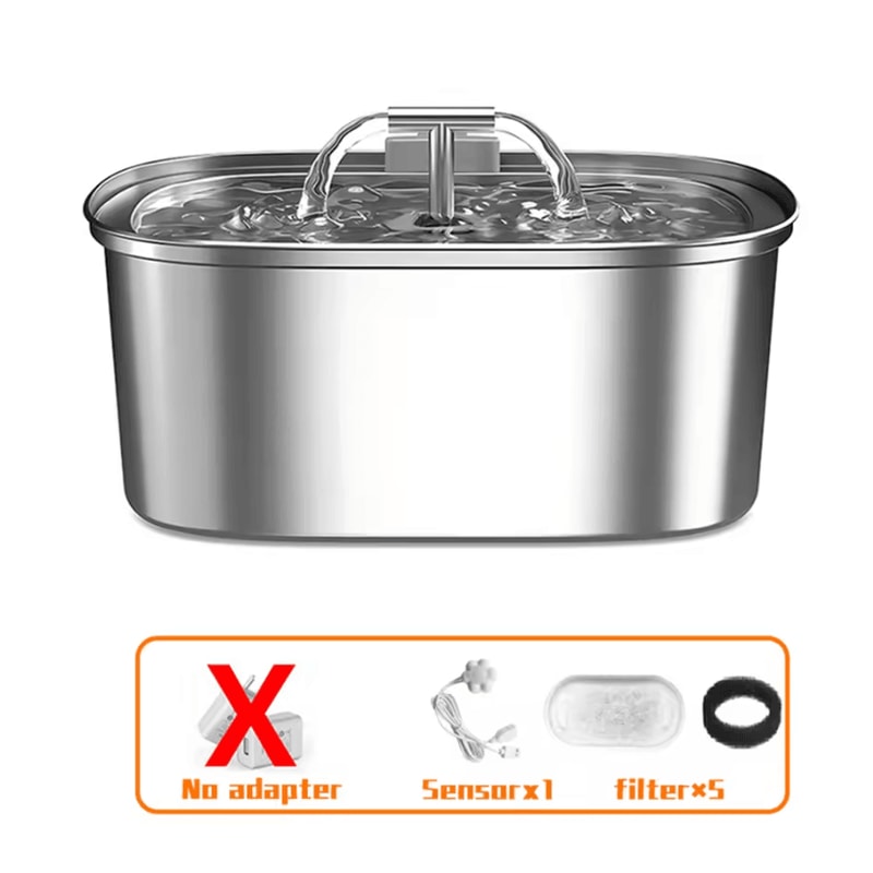 AquaFlow Stainless Steel Pet Water Fountain 4