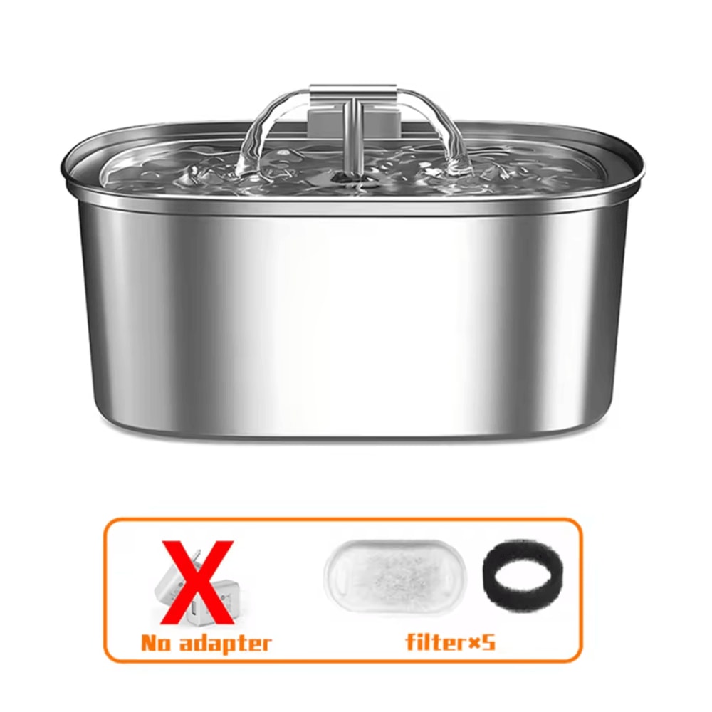 AquaFlow Stainless Steel Pet Water Fountain 5