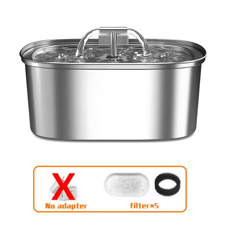 AquaFlow Stainless Steel Pet Water Fountain 5