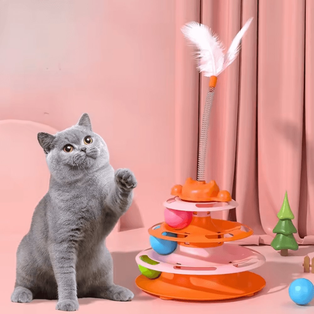 OrbitTrack Triple Disc Interactive Cat Toy 4
