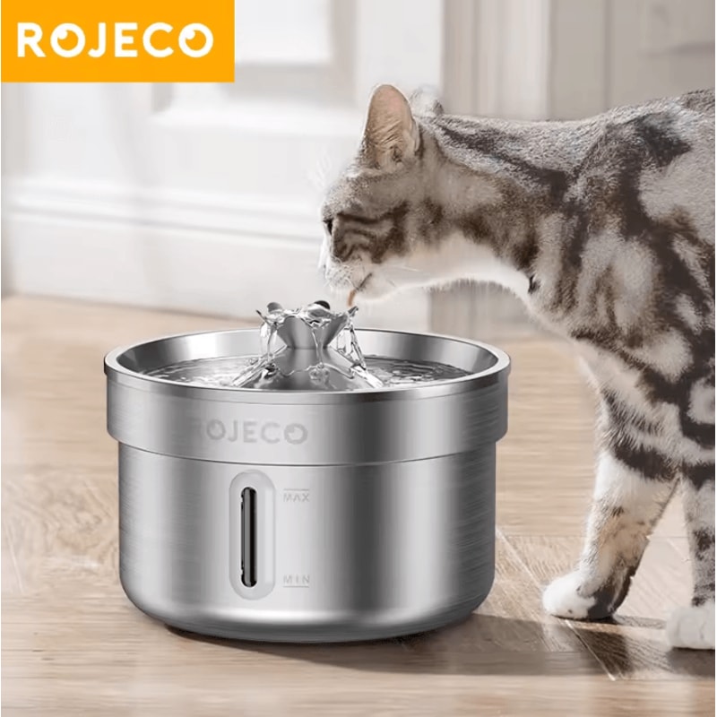 FlowPure ROJECO Stainless Steel Pet Water Fountain 0