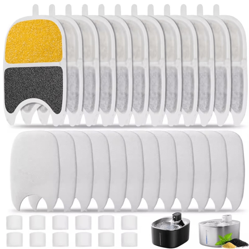 PureFlow 12Pack Cat Water Fountain Filters Pump Sponges For APETDOLA Pet Water Fountain 0
