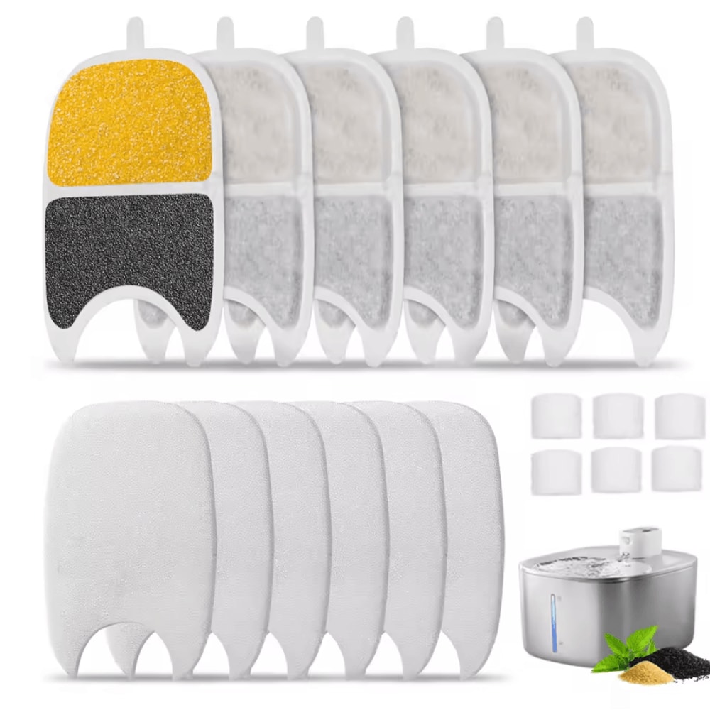 PureFlow 12Pack Cat Water Fountain Filters Pump Sponges For APETDOLA Pet Water Fountain 3