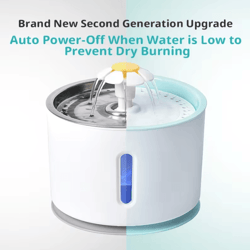 aquavista 3.2l stainless steel cat water fountain with silent usb pump & water level window