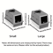 CleanPaws Stainless Steel Cat Litter Box With Flip Cover AntiTracking Mat 1