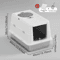CleanPaws Stainless Steel Cat Litter Box With Flip Cover AntiTracking Mat 3