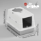 CleanPaws Stainless Steel Cat Litter Box With Flip Cover AntiTracking Mat 3