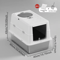 CleanPaws Stainless Steel Cat Litter Box With Flip Cover AntiTracking Mat 6