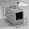 CleanPaws Stainless Steel Cat Litter Box With Flip Cover AntiTracking Mat 8