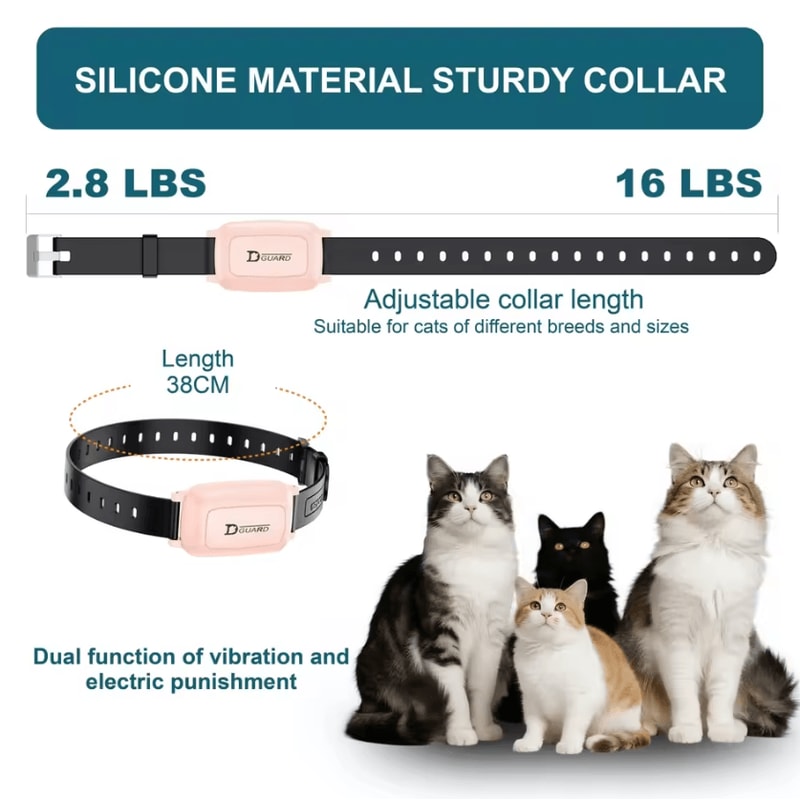 CalmPaw Remote Cat Training Collar With Adjustable Beep Vibration Safety Modes 1