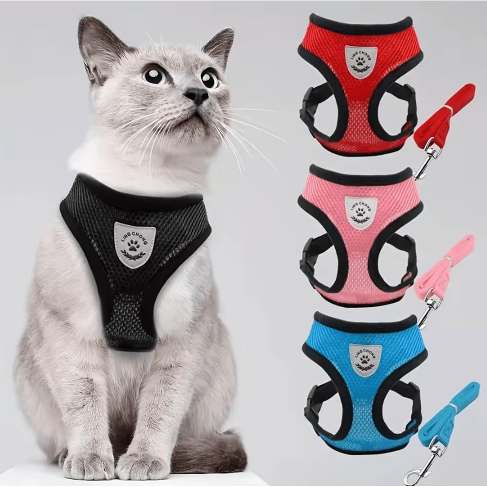 AdventurePaw EscapeProof Cat Harness Reflective Leash Set For Safe Outdoor Walks 0