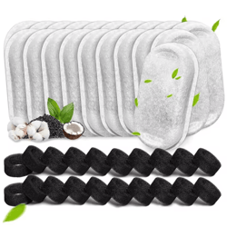 pureflow 40-pack cat water fountain filters & pump sponges for stainless steel pet fountains