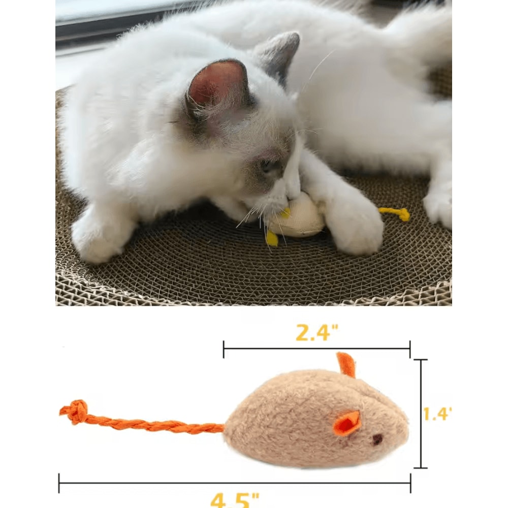 FuzzyPounce Cat Mouse Toys With Catnip Rattle Sound For Indoor Cats 2