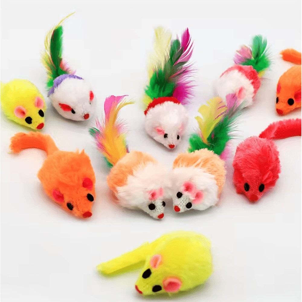 FuzzyPounce Cat Mouse Toys With Catnip Rattle Sound For Indoor Cats 4