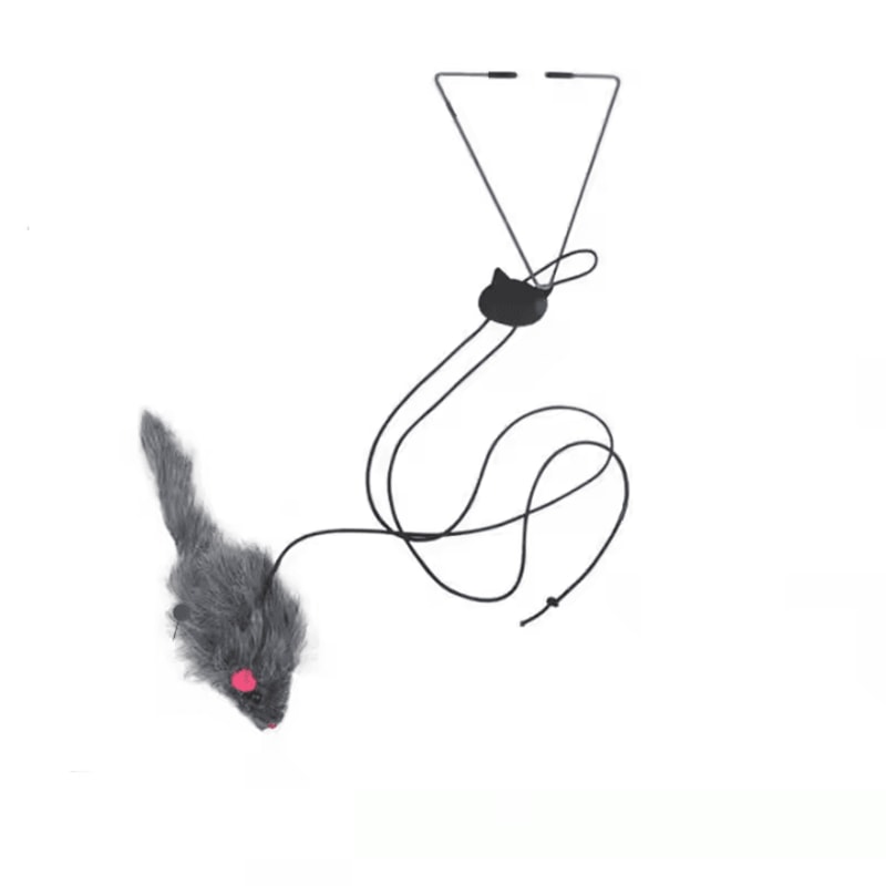 DoorPounce Interactive Hanging Cat Toy With Plush Mouse Elastic Clip 4