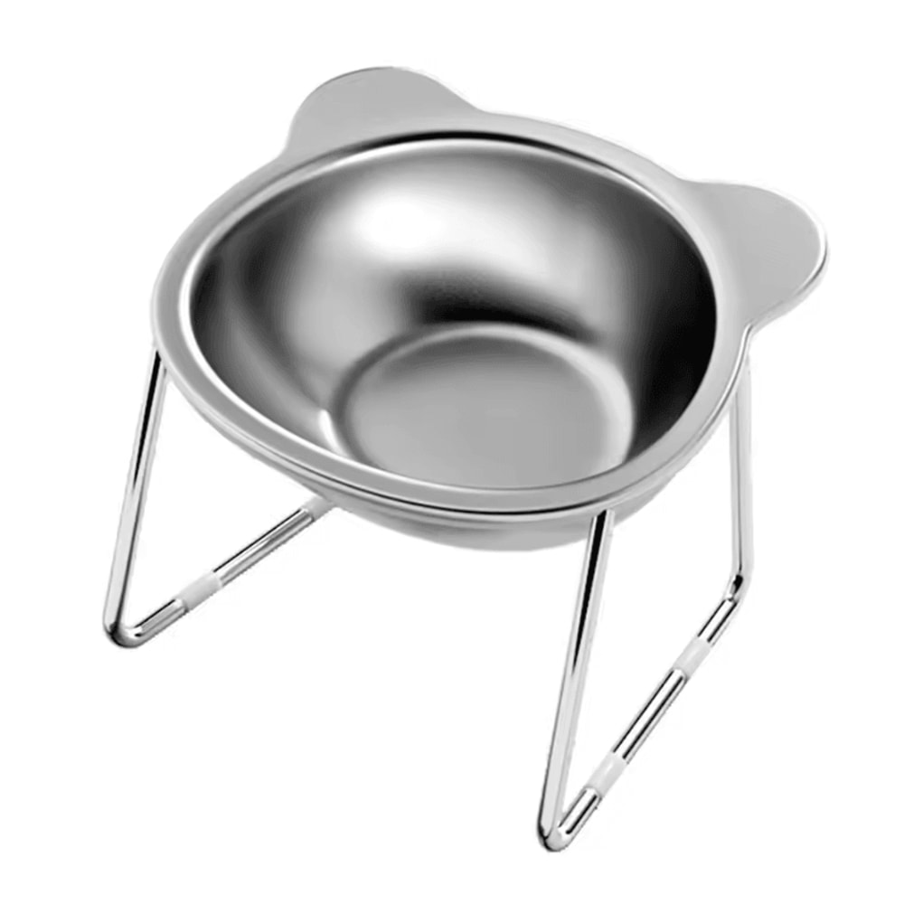 ElevaPaw Tilted Raised Cat Bowls With 304 Stainless Steel Neck Guard Design 5