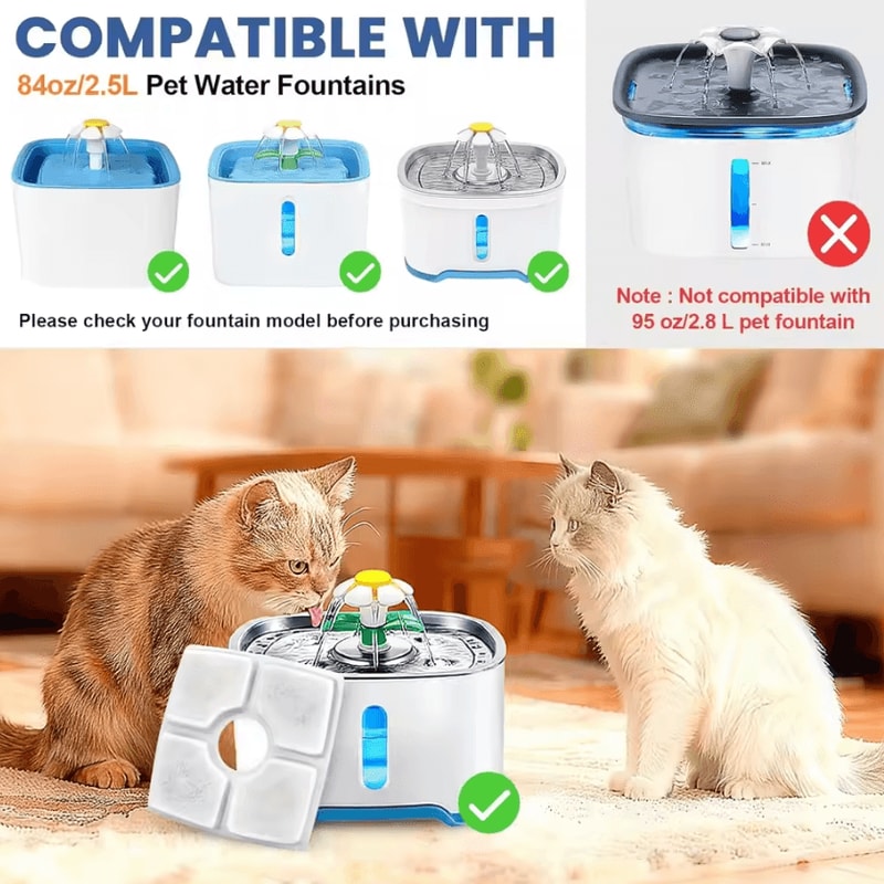 AquaFresh 48Pack Cat Water Fountain Filters For 25L Automatic Pet Fountains 2