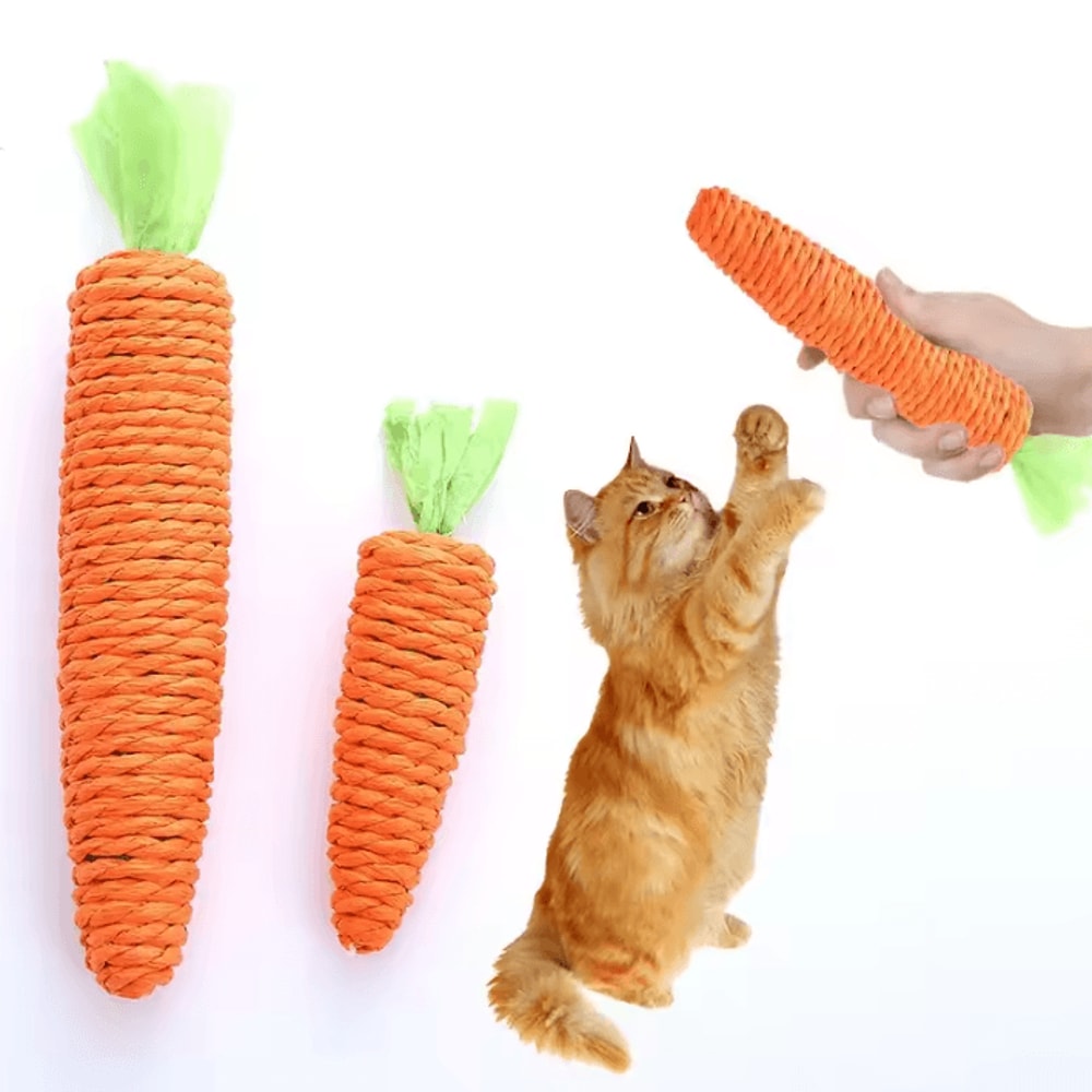 CrunchyCarrot Interactive Cat Chew Toy For Indoor Cats 0