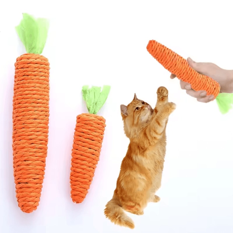 CrunchyCarrot Interactive Cat Chew Toy For Indoor Cats 0