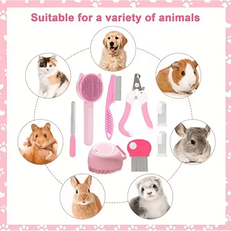 CompleteCare 8Piece Cat Grooming Kit With SelfCleaning Brush 2