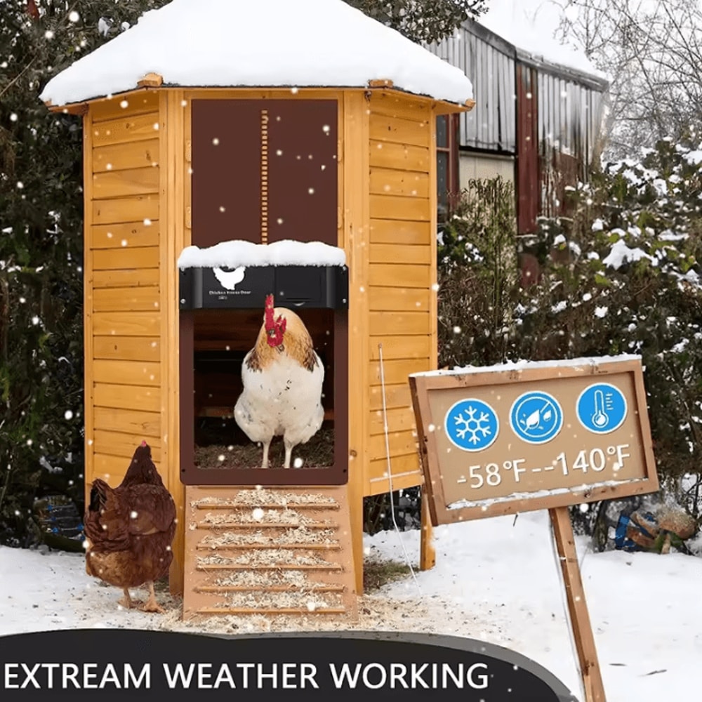 Automatic Chicken Coop Door With Light Sensor BatteryPowered Smart Opener 2