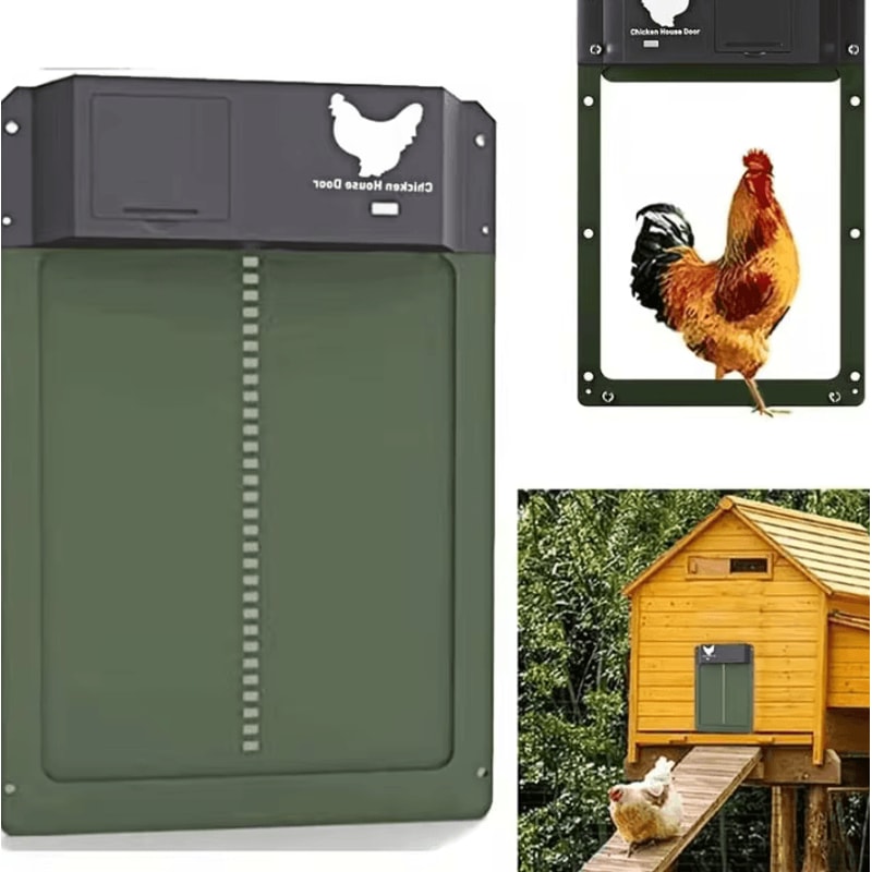 Automatic Chicken Coop Door With Light Sensor BatteryPowered Smart Opener 4
