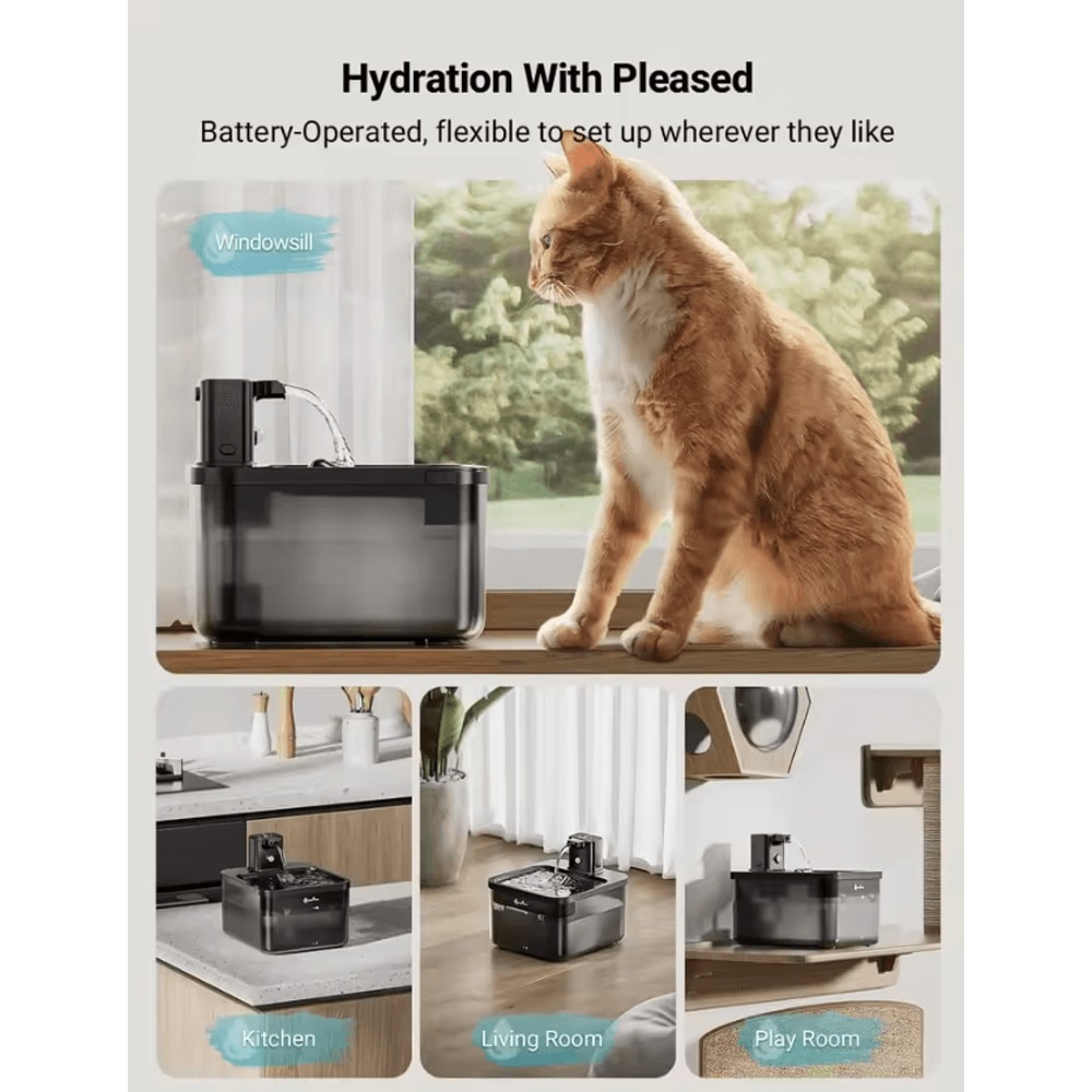 DownyPaws 25L Wireless Cat Water Fountain With Motion Sensor 1